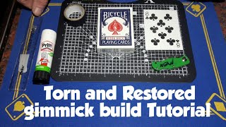 Gimmick build TUTORIAL/Torn and Restored and torn again card trick tutorial