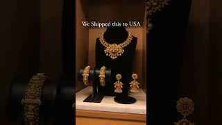 GRT Gold Short Necklace With matching bangle & earrings Collections/GRT Necklace/GRT Bangle/Earrings