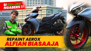 REPAINT AEROX ALFIAN BIASAAJA SI GOJEK NGABERS !! PAKAI KOMPRESOR PORTABLE - Shogun Z Paint