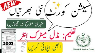 District and Session Court Jobs 2023 | How to Apply District Courts Jobs Matric Base| New Jobs 2023