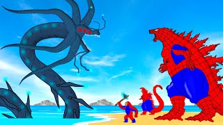 Rescue TEAM Godzilla & KONG From Gargantuan Leviathan: Who Will Win?| Godzilla Cartoon Compilation