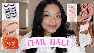 GIRLY TEMU HAUL | Wigs, Lashes, Jewelry & Nails!! #temu #temuhaul