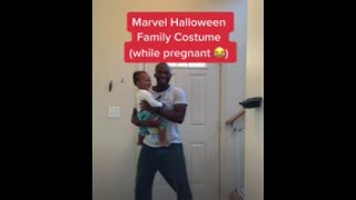 Our Fun Marvel Family Costume (Halloween Pregnancy Costume) #shorts #halloween