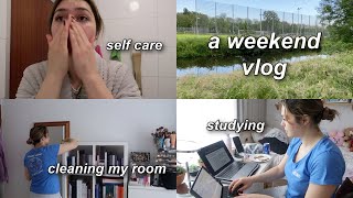 a weekend vlog | cleaning my room, self care, uni life & studying.