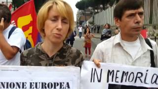 Napoli - Block BCE, manifestanti ucraini: " Sulla strage di Odessa censura internazionale""