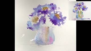 Purple Florals in Watercolours    Perfect!