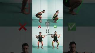 Leg workout mistakes.This video shows the wrong way vs the right way to perform squats. #legworkout