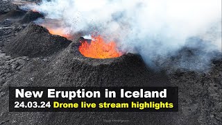 24.03.24  Drone footage from the new volcano eruption in Iceland (day 9)