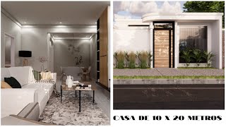 PLANOS de CASA de 10 x 20 - DISEÑO de CASA de una Planta