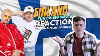 🇫🇮REACTION FINLAND I EUROVISION 2024 I WINDOWS95MAN - NO RULES! I NATIONAL FINAL PERFORMANCE