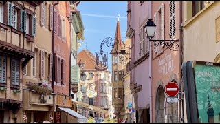 Colmar Old Town | Sightseeing Walk With Music | Beautiful Houses | Alsace | France