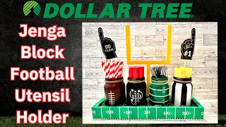 Dollar Tree 🌳 Jenga Block Football 🏈 utensil holder