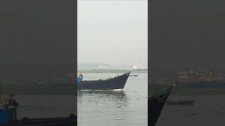 Fishing boat heading out to catch fish in the sea