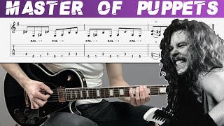 METALLICA - MASTER OF PUPPETS (Full Guitar cover with TAB | Lesson)