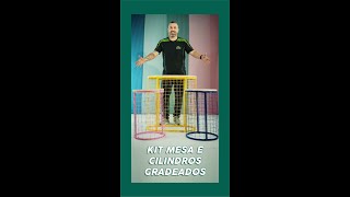 kit mesa e cilindros gradeados para sua festa