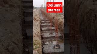 Column starter and foundation of column