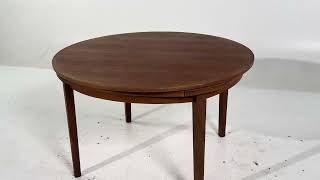 Dyrlund Lotus Mid Century Danish Teak Flip Flap Expanding Round Table