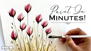 😱 BEST EVER!! Watercolor Flower Buds! Paint in Just Minutes! Beginner Friendly Success!!