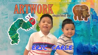 ARTWORK INSPIRED BY ERIC CARLE | PAINTING + COLLAGE