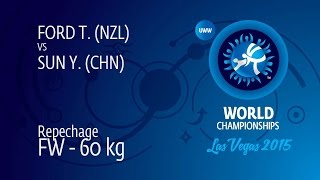 Repechage FW - 60 kg: Y. SUN (CHN) df. T. FORD (NZL) by FALL, 4-4