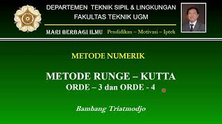 METODE RUNGE – KUTTA  ORDE–3 dan ORDE–4 – Bambang Triatmodjo