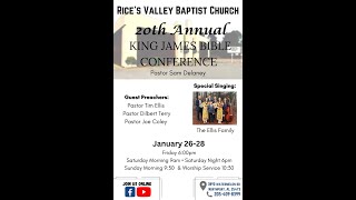 RVBC 20th Annual King James Bible Conference 1-27-24 Evening Service