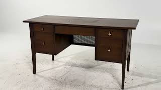 Broyhill Brasilia Mid Century Walnut and Brass Desk