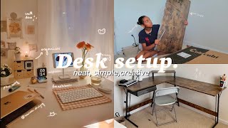 desk makeover & set up🪴 | aesthetic desk organization