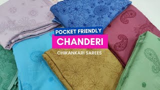 Pocket friendly chanderi chikankari sarees | Shyamal Chikan 2022 (Hindi)