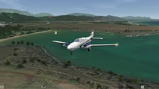 Aerofly FS 2 Beechcraft Baron 58 landing at PHLI Kauai Island