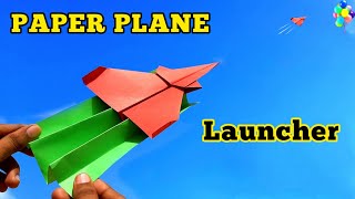 How to make paper plane launcher -  paper airplane launcher - flying airplane, RubberBand launcher