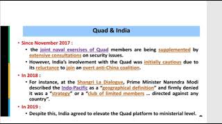 QUAD GROUP OF IN INDIA VERSUS CHINA