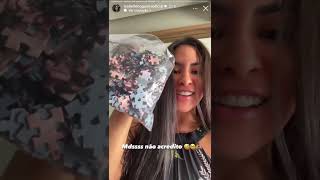 Cunhã Poranga Isabelle Nogueira ganha de fã um quebra cabeça com 500 peças dela com Matteus Mabelle