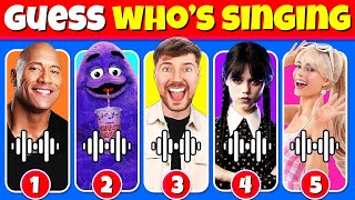 Угадай, кто поет 🎤🎙️🎶 | The Rock, Grimace, Mr Beast, Wednesday Addams, Barbie, Skibidi toilet