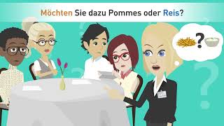 Deutsch lernen mit Dialogen | Komm, wir essen heute im Restaurant!