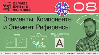 ДБП 08/39 | ОБЪЯСНЕНИЕ: Элементы, Компоненты и Элемент Референсы | Урок Fontlab 8 | RUS ENG SUB