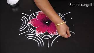 New rangoli designs for beginner's with dots | Simple kolam | Small flower muggulu by jayanthi