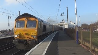 66709 'Sorento' GB Railfreight Passes Troon On 4S03 26/01/17