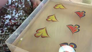 Beginners Paper Marbling tuition Turkish Ebru Hatip with James Mouland