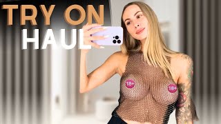 Trendy Mesh Top Try-On Haul | Eleonora’s Sheer Fashion Look