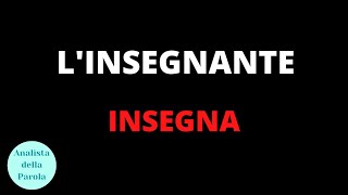 La parola insegna l'insegnante che insegna la parola