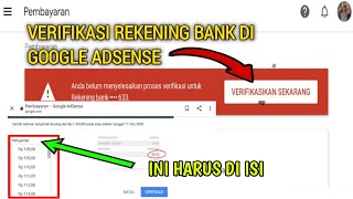 cara verifikasi rekening bank di google adsense