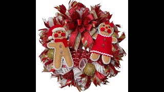 Gingerbread Boy and Girl Christmas Wreaths,Gingerbread Dolls,Gingerbread Man Wreath Attachments