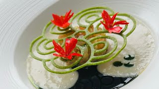 Sea-moss,Eddo,ginger soup/ soft fish chow,coriander oil #seamoss #caribbeanchef #soup #fancy #recipe