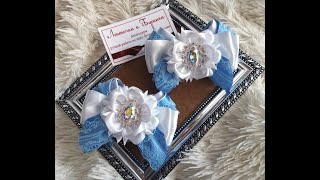 Бантики 🎀"Голубое кружево"🎀/Bows for girls "Blue lace".