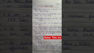 Ratan Tata | Ten lines on Ratan Tata #ratantata #ratantatabiography #essayonratantata #handwriting