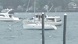 Tropical Storm Jose in Portsmouth, Rhode Island. Boats rockin' and rollin'.