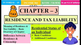 Residential Status of an Individual  {CH-3}