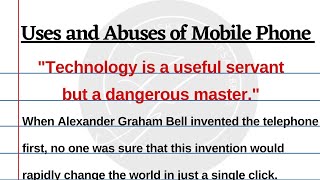 Uses and Abuses of Mobile phone Essay in English with Quotations|Essay Writing in English