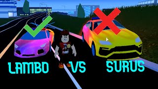 Surus is faster, but the Lambo is still better | Roblox Jailbreak